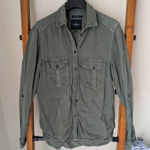 American Eagle Outfitters Women's Green Button-Up Shirt - Size XS
